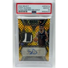 2022 Select X-Factor Mem Sig RPA Gold /10 Santi Aldama PSA 10 Jersey Match Pop 1