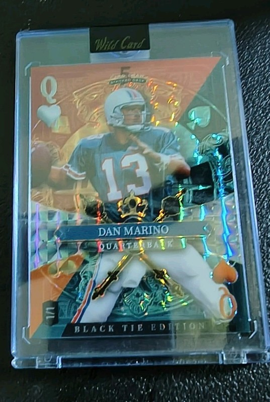 True #1/1 Dan Marino  2026 Wild Card Draw Black Tie Edition Queen Color Match