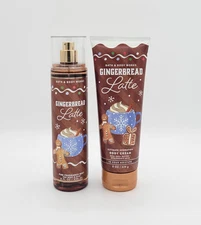 Bath & Body Works Gingerbread Latte Fragrance Body Mist & Body Cream Set of 2