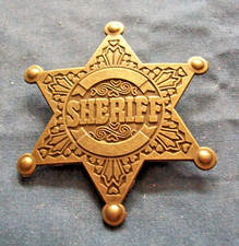 1# Sheriff Badge brass Colour Metal Badge Old West Cowboy Costume Prop Badge 