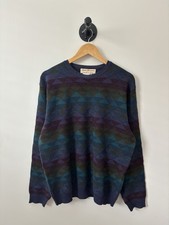 Vintage Sweater Mens Large Blue 90s Crewneck Pullover Grandpa Wool