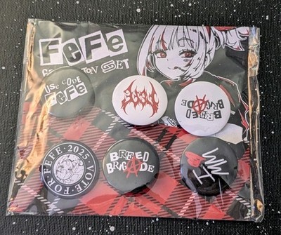 Gamer Supps Waifu Cups X FeFe Button Pin Set NEW IN HAND 