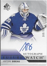 2015-16 SP Authentic ANTOINE BIBEAU autographed Future Watch rookie card #229. rookie card picture