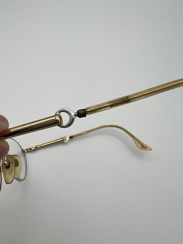 Vintage Gucci Eyeglasses Gold Color Silver Accents - Metal Frames Italy - Picture 3 of 11