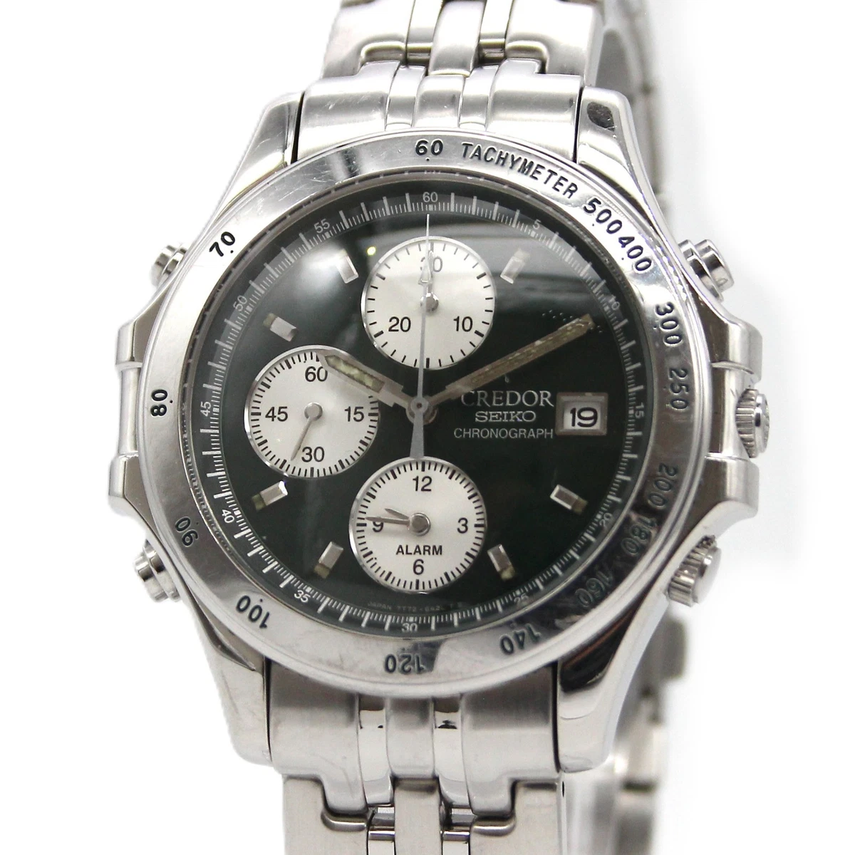 1970s Works VTG Seiko Manual Wind Ladies Watch Silver/Black 21mm Fit 6.25in\