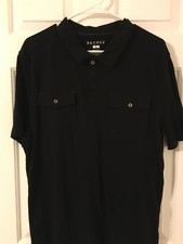 New Beautiful Mens black dress shirt Large short sleeve