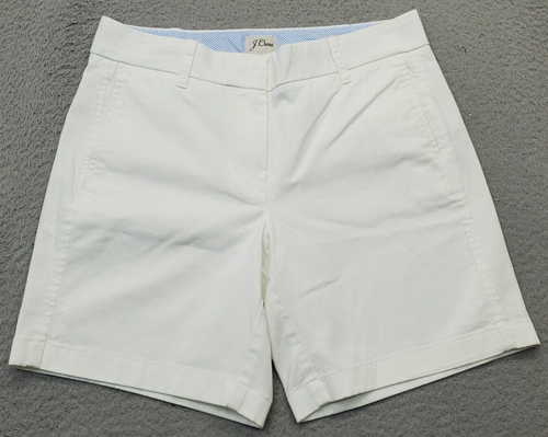 J.CREW Chino Shorts Women's 4 White Comfort Tailored Stretch Mid Rise Low Waist
