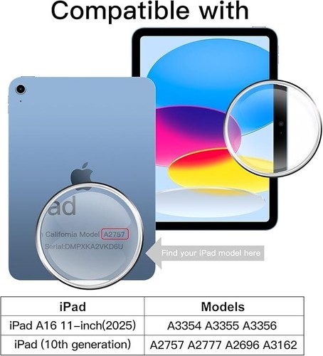 For iPad 11" (A16) 11th/ 10.9" 10th Generation Smart Stand Magnetic Closure Case - Picture 32 of 35