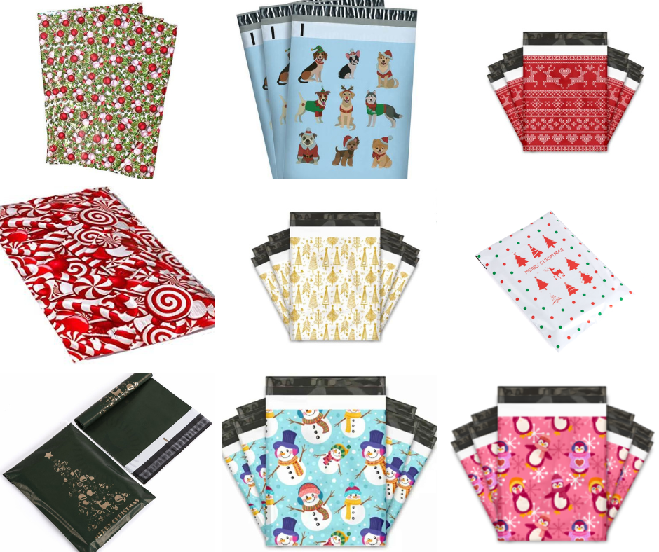 Christmas Poly Mailers Size 10x13 Holiday Pack of 20 Shipping Bags eBay
