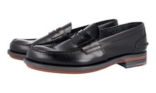 PRADA PENNY LOAFER POLISHED SHOES 2DE034 BLACK LEATHER NEW US 7 EU 40 40,5