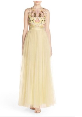 Needle & Thread Floral Embellished Tulle Gown (size 4)