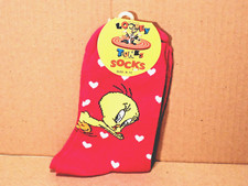 NEW TWEETY BIRD SOCKS WOMEN SIZE 9-11 PINK LOONEY TUNES WARNER BROTHERS 1993