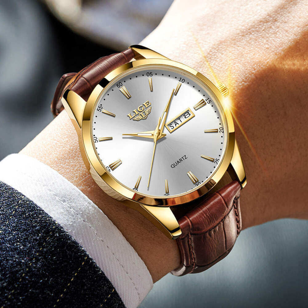 Stylish Quartz Men's Waterproof Watch in Various Elegant Colors