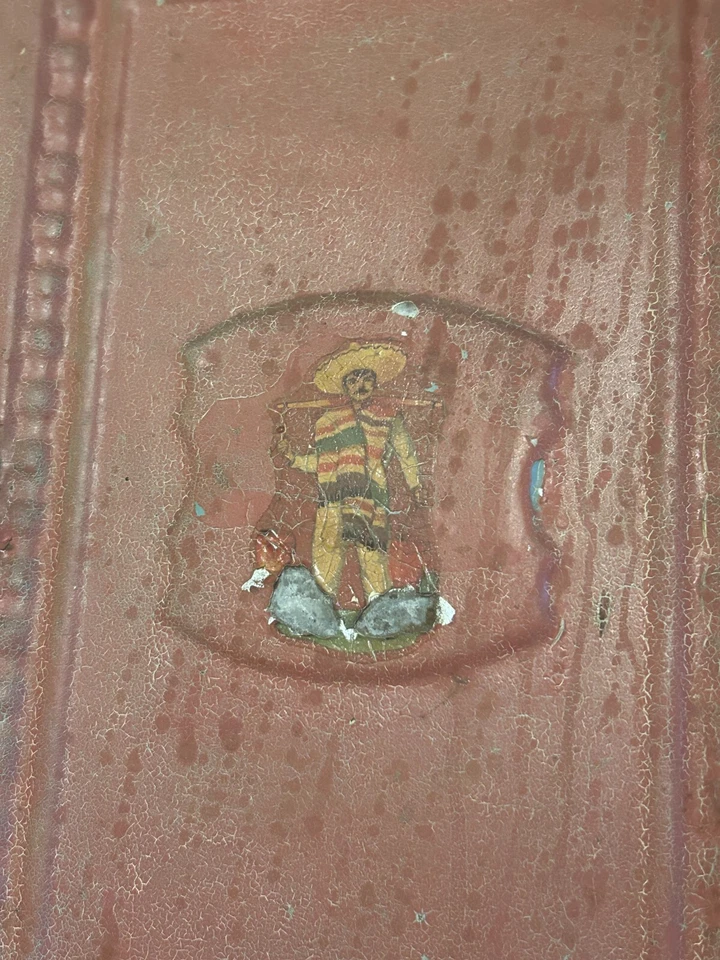 Gabinete de pan/tortilla vintage de los años 50 en metal rojo gabinete seguro para pastel 2 estantes Foto 4 de 4