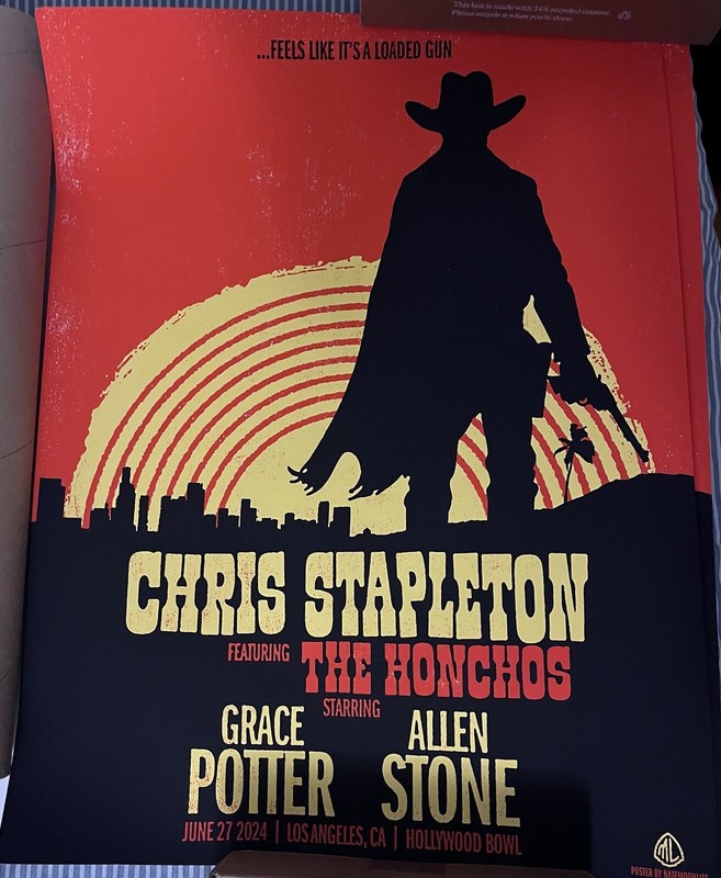 Chris Stapleton Poster Hollywood Bowl June 27 #139 Of 230 SOLD OUT