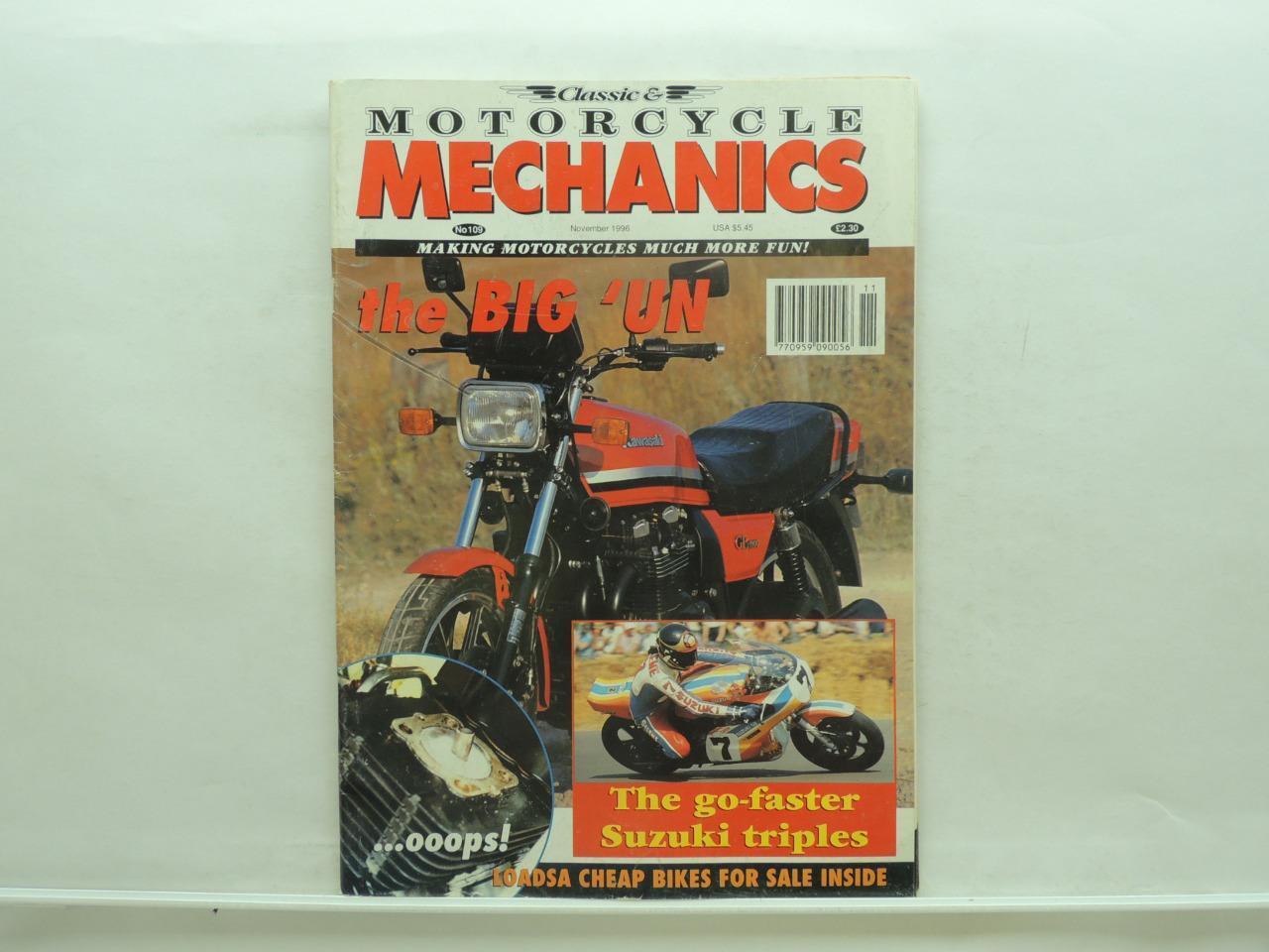 Nov 1996 Classic Motorcycle Mechanics Magazine Kawasaki Suzuki H
