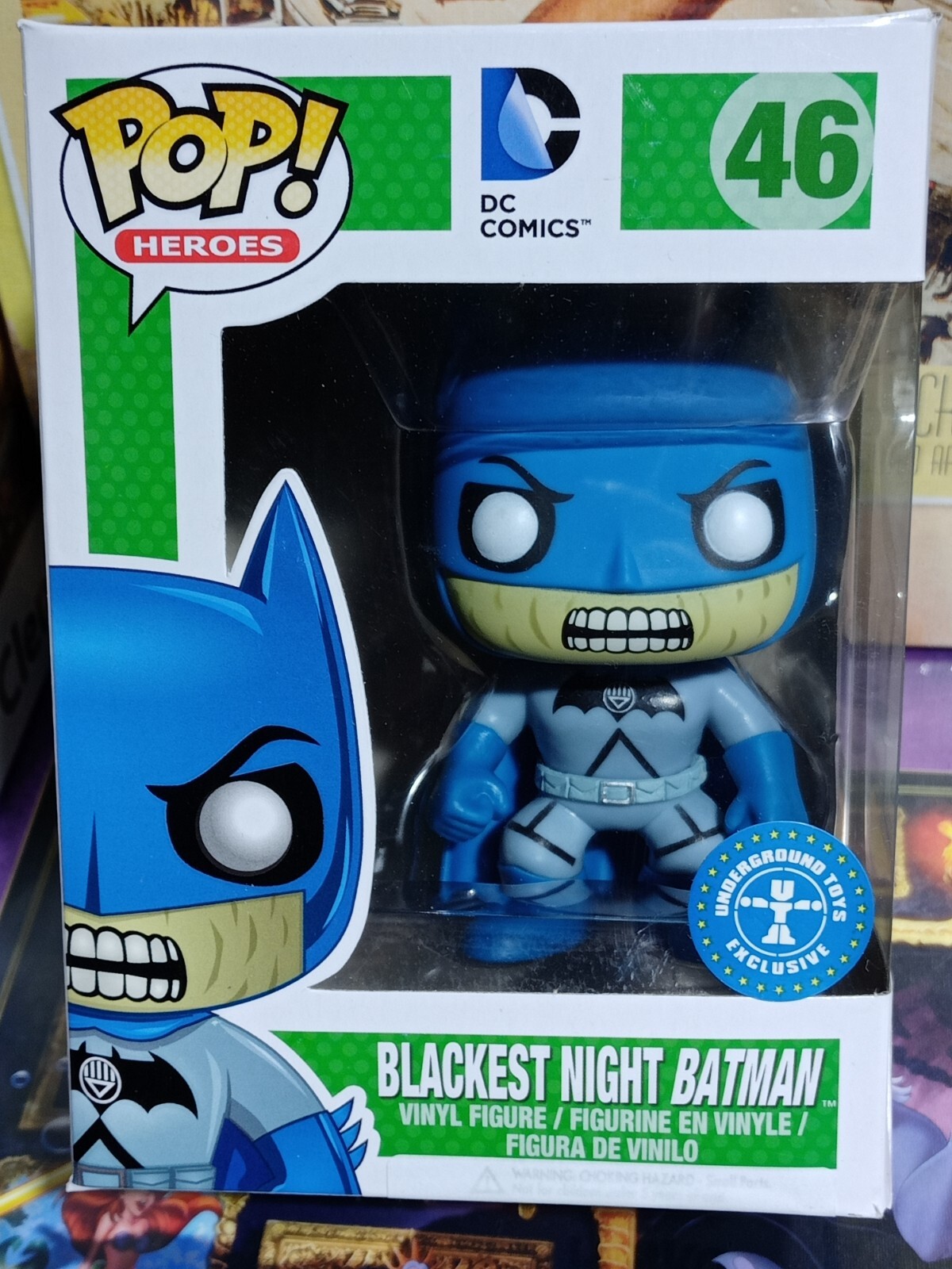 Figurine Batman Pop Blackest Night en vinyle noir pour décorer un bureau gaming