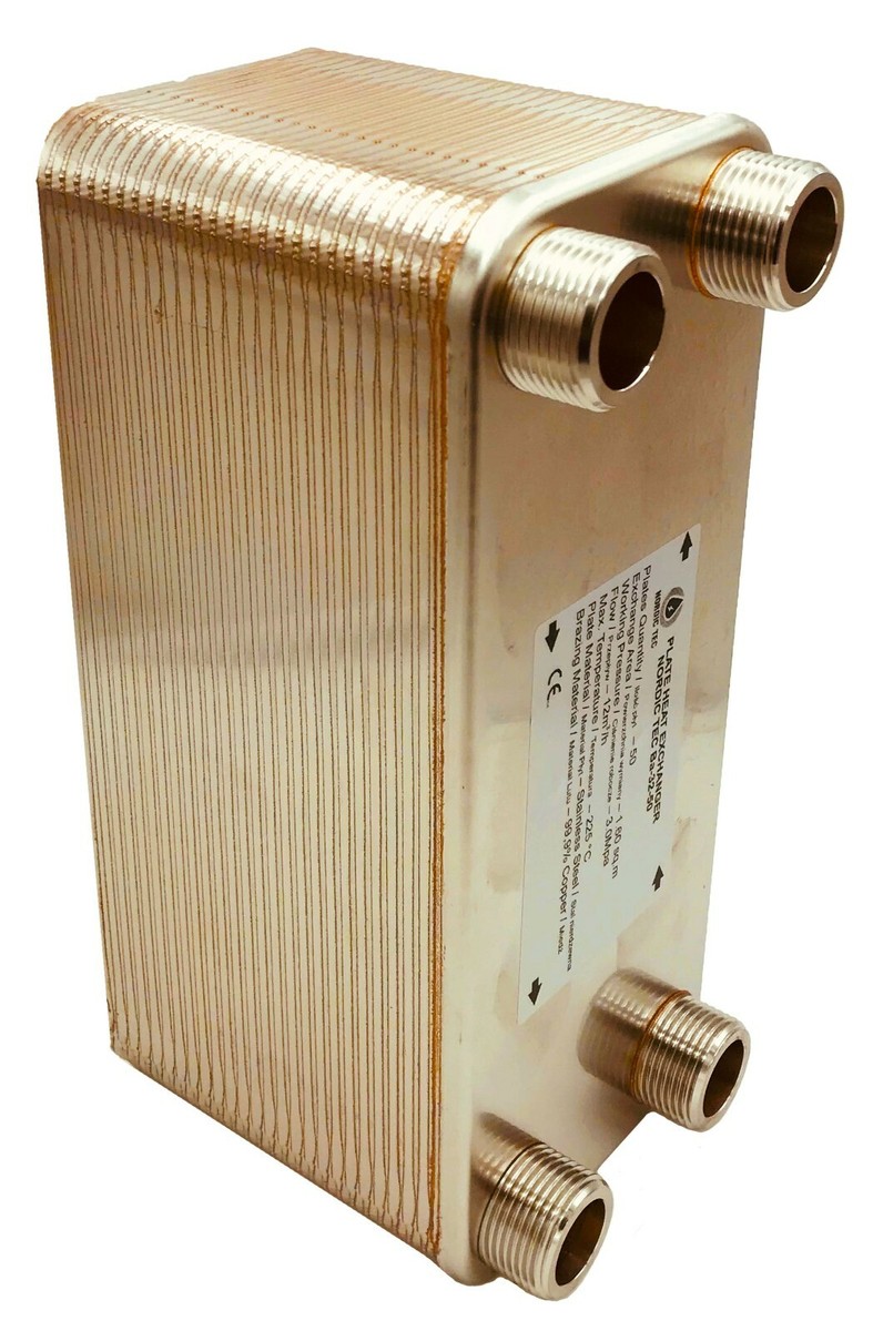 Stainless Steel Plate Heat Exchanger Ba-32 1'' Insulation 125-285kW Nordic  Tec
