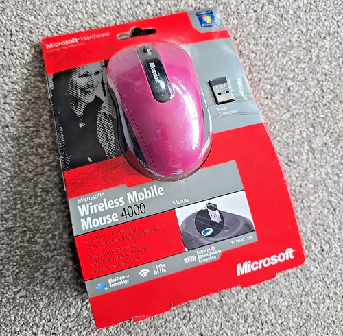 "Very Rare model" Sealed Microsoft Wireless Mobile Mouse 4000 - Ruby Pink - Picture 3 of 7
