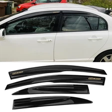 Window Visor 4PCS For 06-11 Honda Civic Sedan Mugen Style Rain Guard w/ Mugen