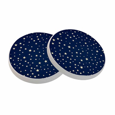 oFloral Little Stars Coasters for Drinks Patriotic Navy Blue Memorial Day Cup...