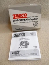 Vintage ZEBCO Model 202 "Zee Bee" Empty Fishing Reel Box with Instructions