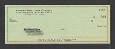 1960s CERAMIC SPECIALTIES CO KILN & CERAMIC PARTS ALFRED NY ANTIQUE BANK CHECK