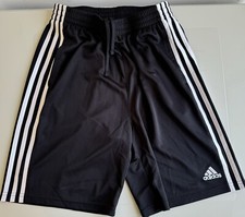 Adidas 3-Stripe Shorts Youth Boys XL 18-20 Black w/White Stripes