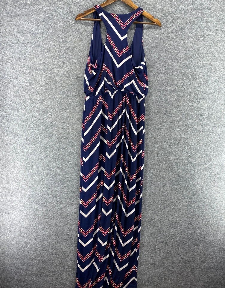 Trixxi Dress Women M Medium Blue Striped Maxi Long Lined Sleeveless Casual - Image 2 of 4