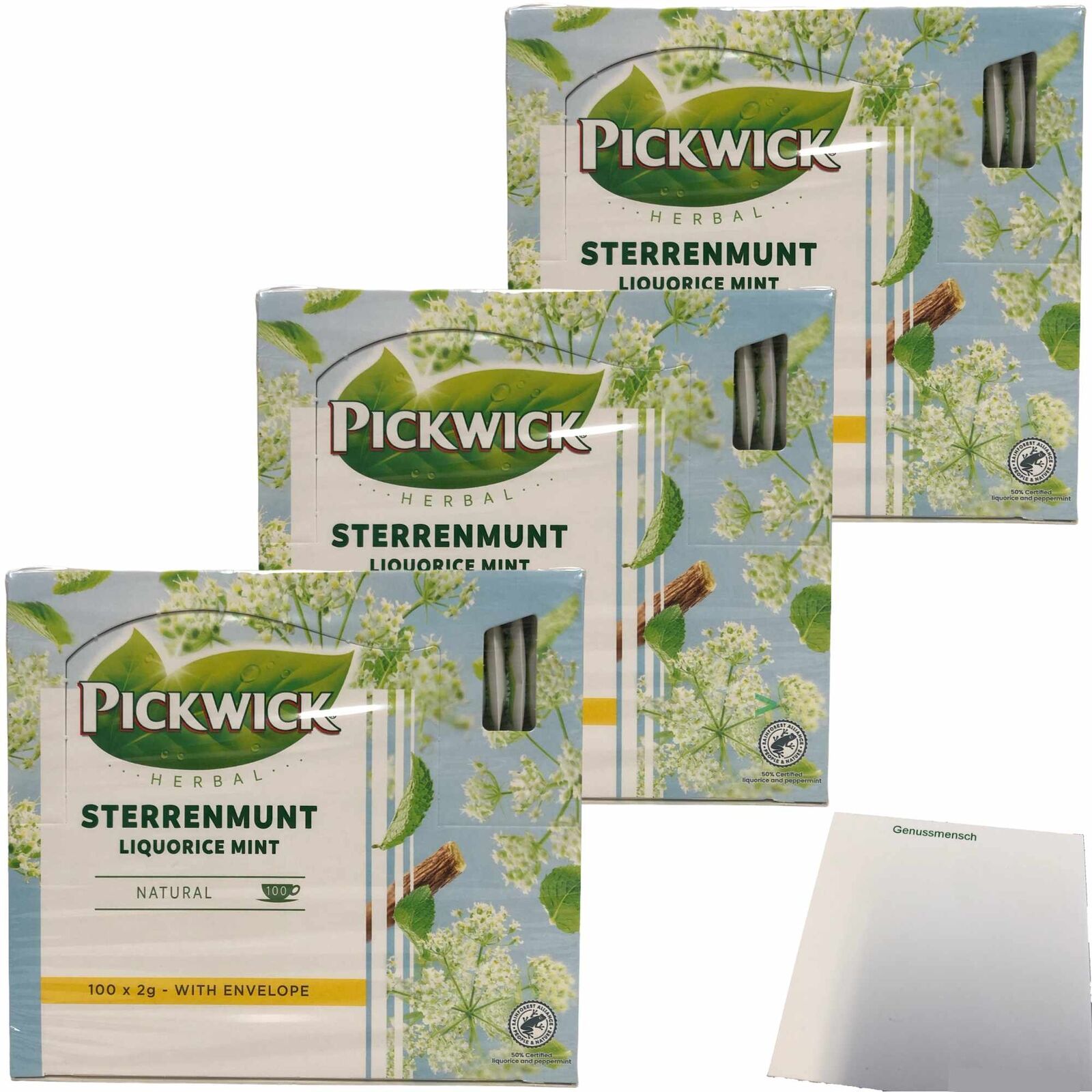 Pickwick Sterrenmunt Teemischung 3er Pack (300x2g Teebeutel) usy Block
