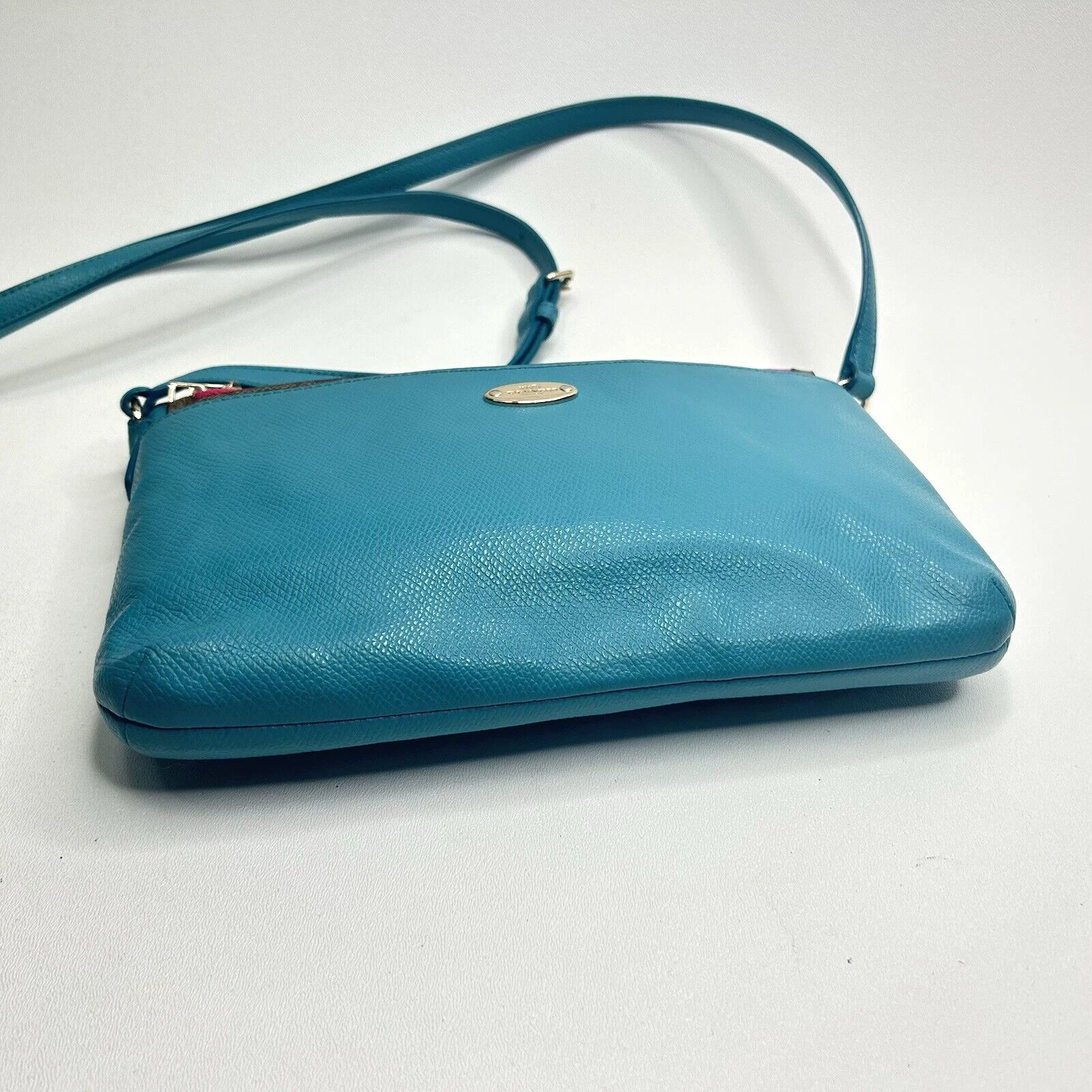 Borsa a tracolla Coach con marsupio pop up Lt blu pelle grana incrociata F52881