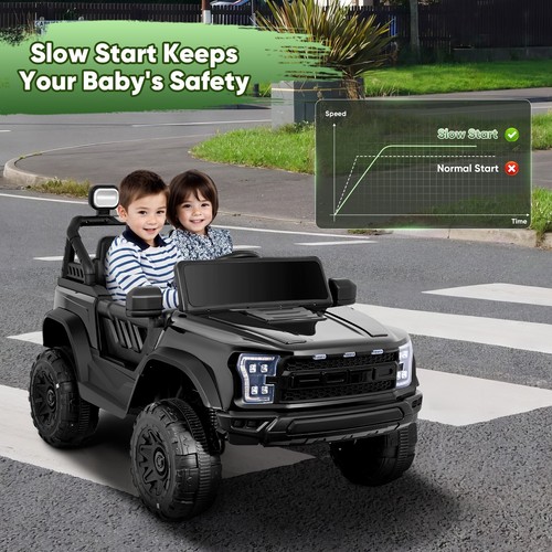 12V Elektroauto Kinderfahrzeug 2 Sitzer mit Led Licht Musik USB Elektrofahrzeuge - Bild 11 von 13