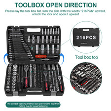 216PCS Socket Set Kit Mechanics Tool Ratchet Wrench Car Repair Toolset Case UK