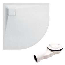 Duschwanne Halbrund VIDAR Weiß Duschtasse 90x90 mit Ablaufgarnitur 90x90 80x80