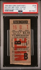 1956 JACKIE ROBINSON FINAL 3 STOLEN BASES #195-197 TICKET🎟️DODGERS/GIANTS PSA 3