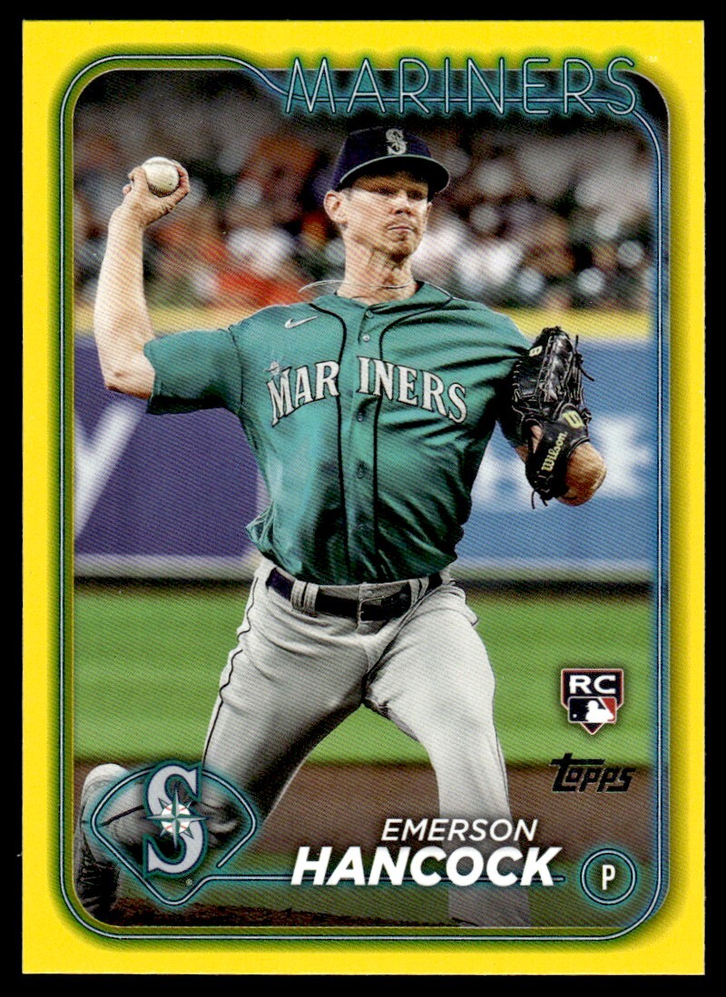 2024 Topps Yellow Emerson Hancock Rookie Seattle Mariners #39