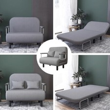 Single/Double Folding Convertible Sleeper Armchair Chair Sofa Bed