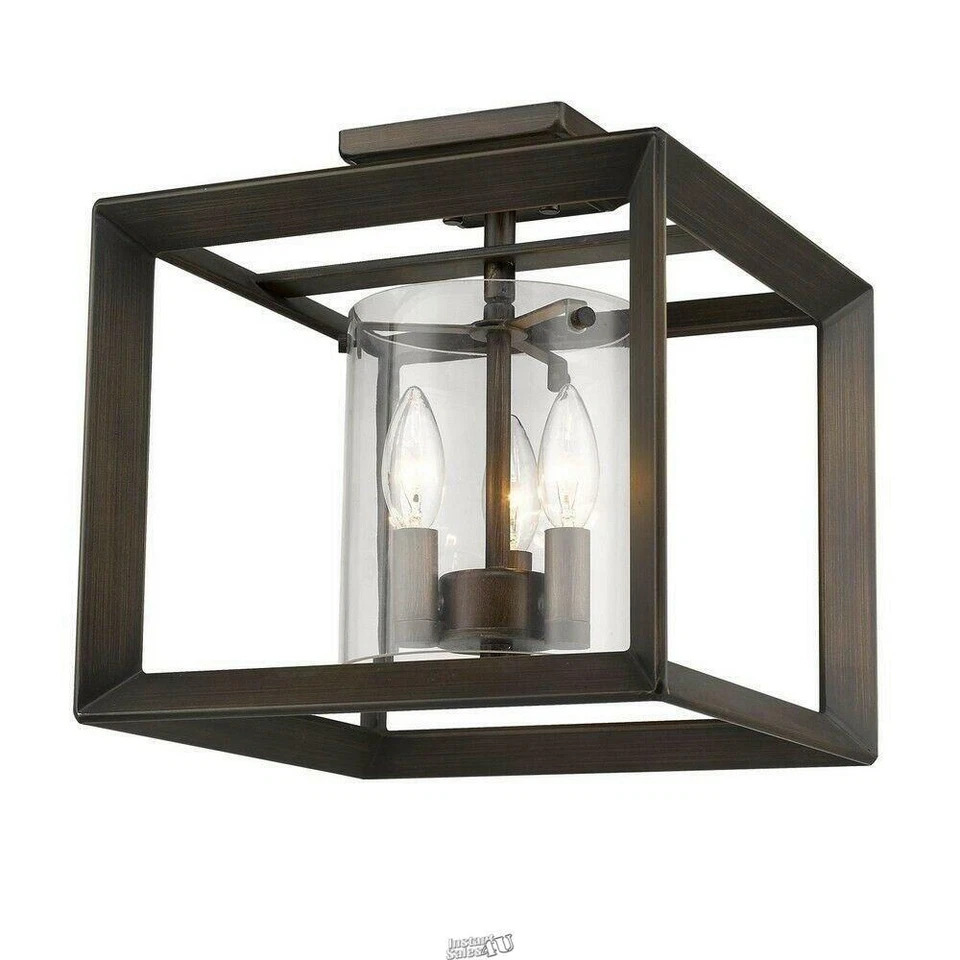 Golden Lighting 2073-SF12 GMT-CLR Smyth - Montaje semi-al ras de 3 luces Foto 3 de 3