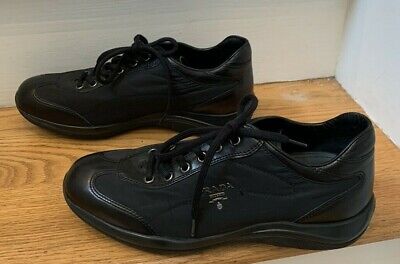 EUC Prada Sz 37.5 Calzature Donna Sneaker Art. 3E4897 Black