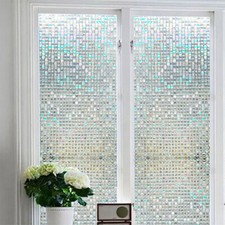 New Glue- Electrostatic 3d Glass Film Mosaic Square Refractive Colorful Glass US