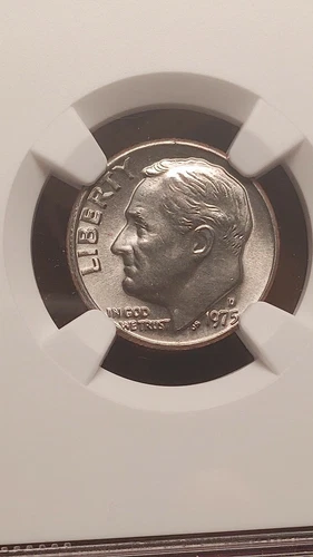 1975 D Roosevelt Dime 10C   NGC MS66  Bright White and Flashy               1529