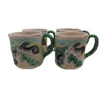 THE HALDON GROUP 4 1983 Coffee Mugs/Cups Rabbits And Cabbage