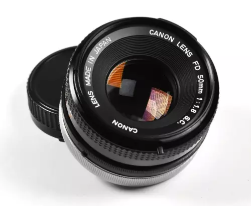 Canon FD 50mm f/1.8 S.C. MF Lens FD Mount with Caps and Instructions - CH