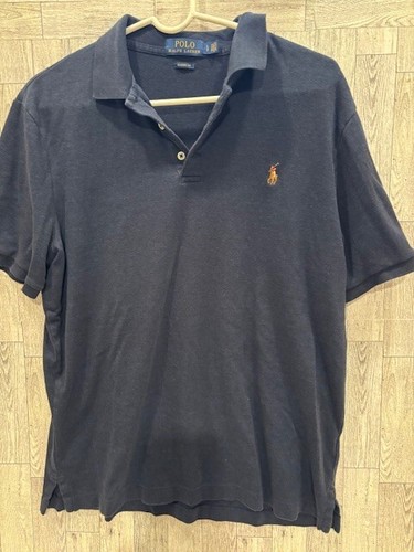 Polo Ralph Lauren Men's Classic Fit Cotton Navy Blue Polo Shirt Size Large