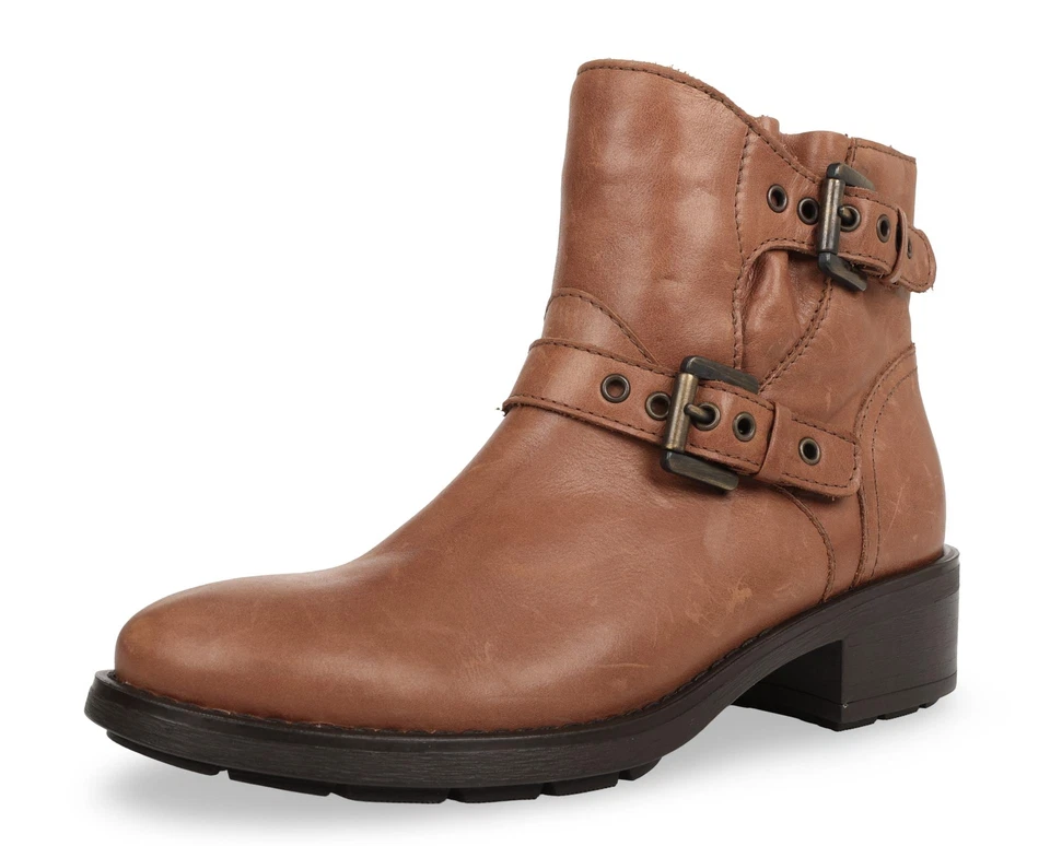 Botines Aquatalia Mujer Cuero Marrón Doble Hebilla Zapatos Talla 6.5 Foto 3 de 4