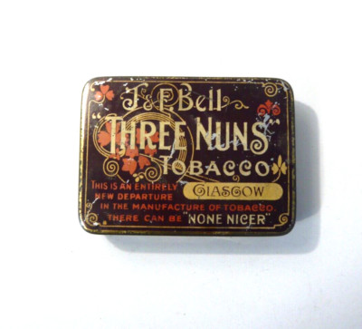 Blechdose Lithographiée Tabak J&F Bell Three Nuns Lithographed Tin Box 1920s