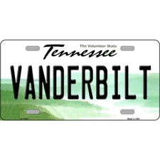 Vanderbilt License Plate Metal Sign Plaque Art Car Truck Wall Home Decor