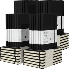 48 Pack A5 Journal Notebooks Bulk, 160 Pages, 100GSM Thick Paper, 8.3 X 5.5 Inch
