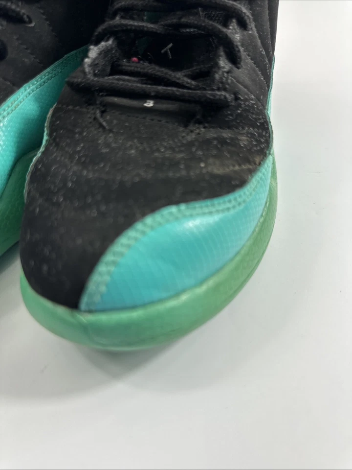Nike Air Jordan 12 Retro GS Zapatos Talla 2Y Hyper Jade 510816-017 Negro Verde azulado Foto 3 de 4