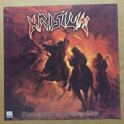 #ad KRISIUN Rare 2000 DOUBLE SIDE PROMO POSTER FLAT on POSTER PAPER 4 Conquerors CD $34.99